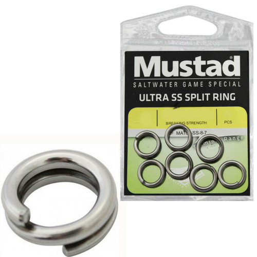 Mustad Ultra SS Split Ring Heavy Sz9