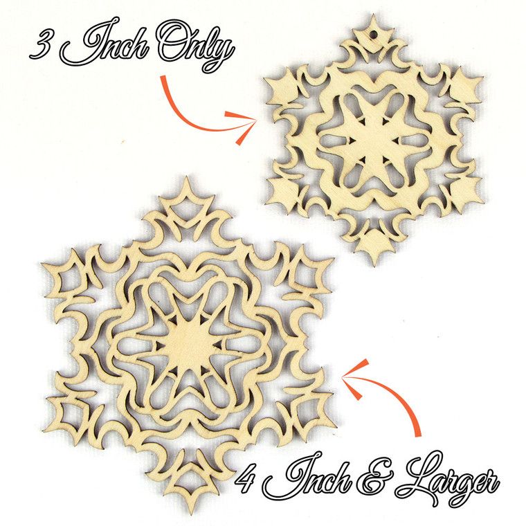 SCORCHING TIGER | Set of 5 Laser-Cut Wood Snowflakes