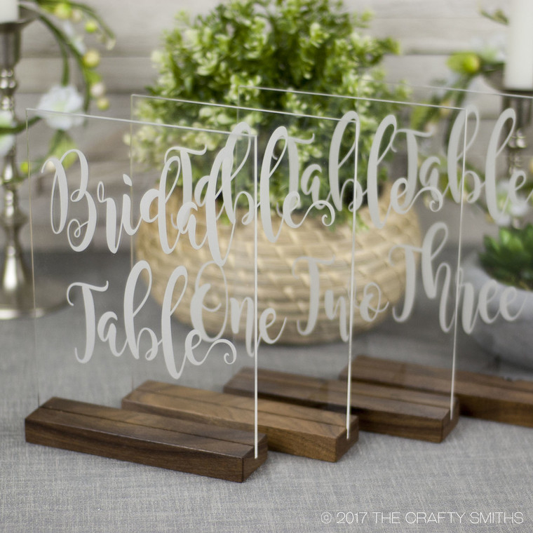 Engraved Clear Acrylic Table Numbers