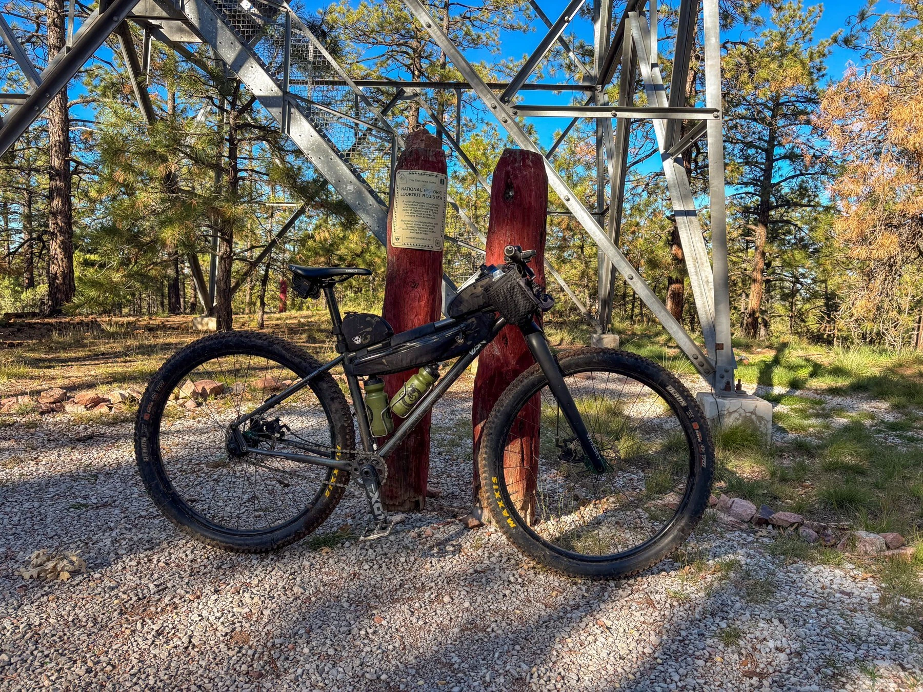 The rigid Esker Hayduke at a trailhead.