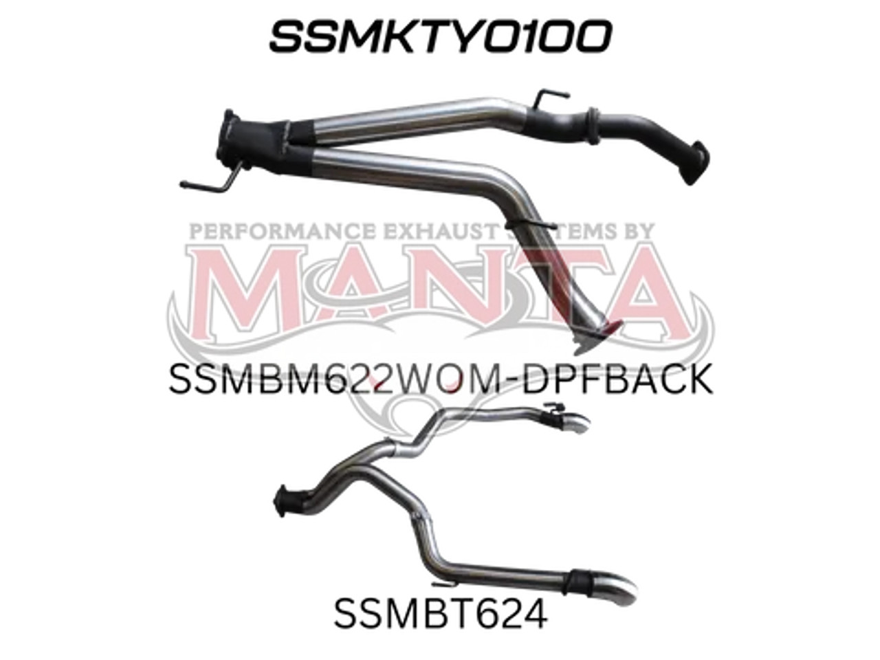 Manta Toyota 200 series Twin 3" Inch DPF Back Tail Pipes | Stainless Steel Exhaust System | Toyota Landcruiser 200 Series