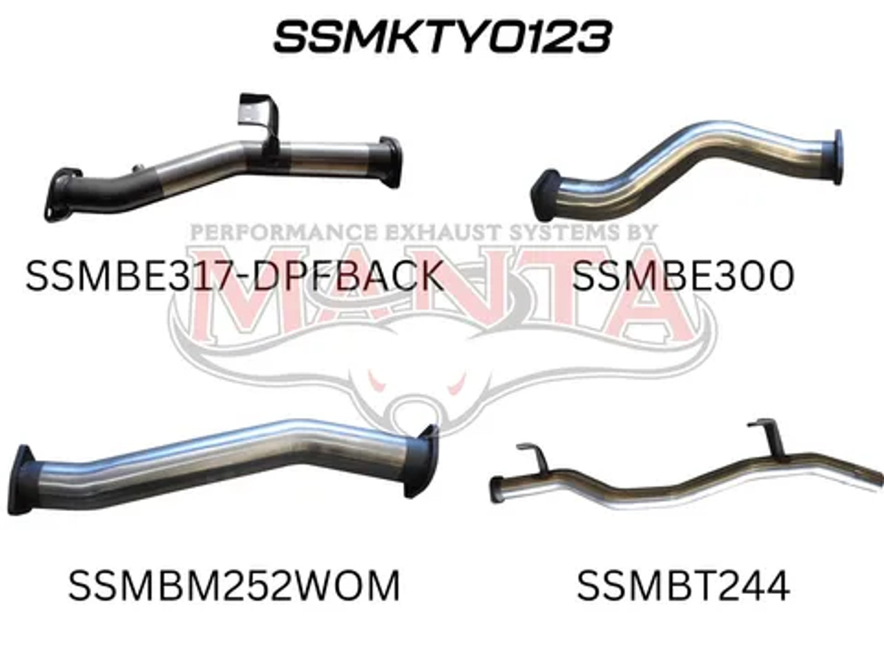 Manta Toyota 79 series 3" Inch DPF Back System with Without Muffler | Stainless Steel Exhaust System | Toyota Landcruiser 79 Series