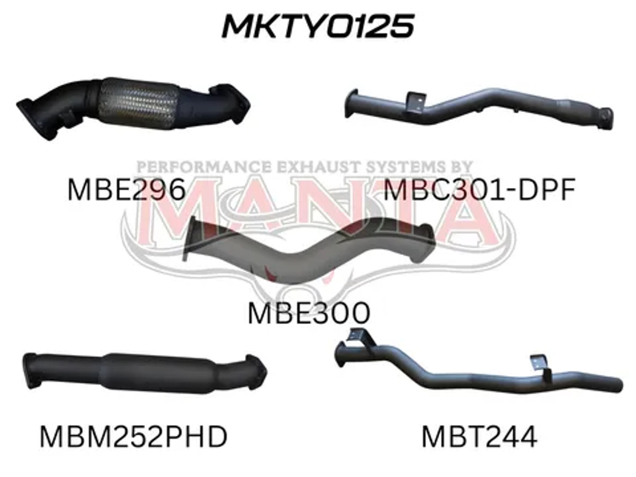 Manta Toyota 79 series 3" Inch Turbo Back System with With Cat (Hotdog DPF) | Aluminised Steel Exhaust System | Toyota Landcruiser 79 Series