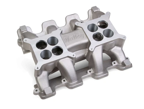 Holley Intake Manifold, LS 2X4 Dual Quad Aluminium, Natural Square Bore Flange For Holden For Chevrolet Small Block LS Engine