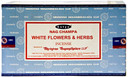 Satya White Flowers & Herbs Incense 15 Gram Packs (12/Box) Satya White Flowers & Herbs Incense 15 Gram Packs (12/Box)