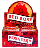 Hem Red Rose Cones 10 Cones Pack (12/Box)