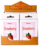Tulasi Strawberry Cones 15 Cones/Pack (12/Box)