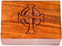 Style elytS Wooden Celtic Cross Carved Box 4x6