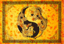 Yin-Yang Dragon Tapestry 72"x 108" (Yellow)