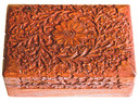 Wooden Floral Carved Box 4"x6"
