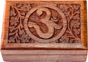 Wooden Om Carved Box  4"x6"