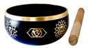 7 Chakra Brass Tibetan Singing Bowl - Black 5"D