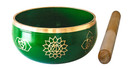 7 Chakra Brass Tibetan Singing Bowl - Green 5"D