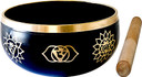 7 Chakra Brass Tibetan Singing Bowl - Black 6"D