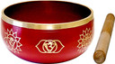 7 Chakra Brass Tibetan Singing Bowl - Red 6"D