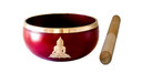 Buddha Brass Tibetan Singing Bowl - Red 4"D