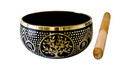 Tree of Life Brass Tibetan Singing Bowl - Black 4"D