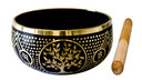 Tree of Life Brass Tibetan Singing Bowl - Black 5"D