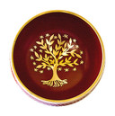 Tree of Life Brass Tibetan Singing Bowl - Red 5"D