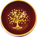 Tree of Life Brass Tibetan Singing Bowl - Red 6"D