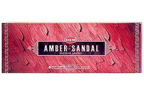 Hem Incense Hem Amber-Sandal Incense 20 Stick Packs 6/Box