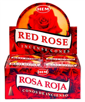 Hem Red Rose Cones 10 Cones Pack (12/Box)