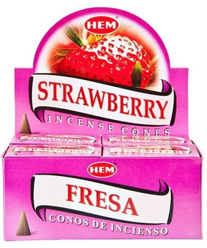 Hem Incense Hem Strawberry Cones 10 Cones Pack 12/Box