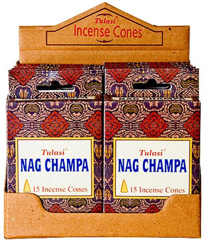 Tulasi Nag Champa Cones 15 Cones/Pack (12/Box)