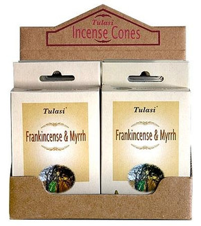 Tulasi Incense Tulasi Frankincense and Myrrh Cones 15 Cones/Pack 12/Box