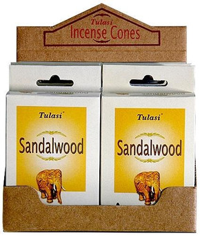 Tulasi Incense Tulasi Sandalwood Cones 15 Cones/Pack 12/Box