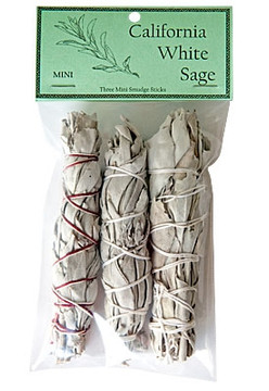 California White Sage Smudges 4"L Mini (Long Style) (Pack of 3)