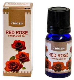 Tulasi Incense Tulasi Red Rose Fragrance Oil 10 ML - 1/3 FL OZ 12/Box