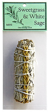 White Sage with Sweetgrass 4"L (Mini)