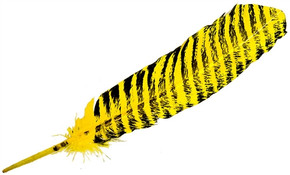 Turkey Feather Dyed Yellow Banded 11-13"L