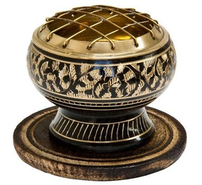 Style elytS Brass Carved Screen Charcoal Burner 2.5D
