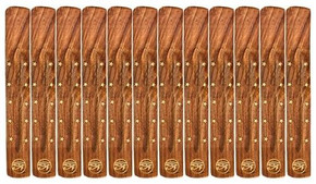 Style elytS Wooden Ash Catcher Brass Inlay Egyptian Eye 10L Set of 12