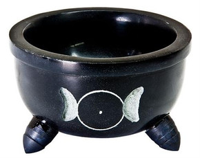 Style elytS Black Soapstone Triple Moon Charcoal Burners 4D, 2.25H