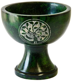 Style elytS Green Soapstone Tree of Life Charcoal Burner 4D, 4H