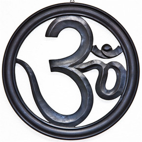 Om Wood Wall Hanging - Black 12"D