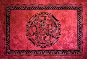 Celtic Chakra Tapestry 74"x 104" (Red)