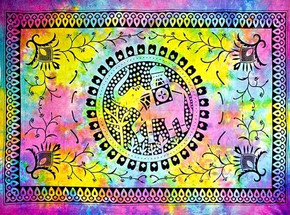 Style elytS Elephant Mandala Tapestry 69x108 Tiedye