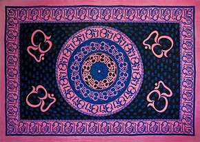 Om Mandala Tapestry 74"x 103" (Purple)