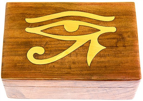 Wooden Egyptian Eye of Horus Box 4"x6"
