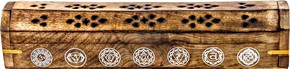 Wooden Coffin Box - 7 Chakra Antiqued 12"L