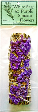 White Sage & Purple Sinuata Flowers 5"L (Small)