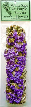 White Sage & Purple Sinuata Flowers 7"L (Medium)