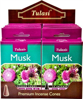 Tulasi Musk Cones 15 Cones/Pack (12/Box)