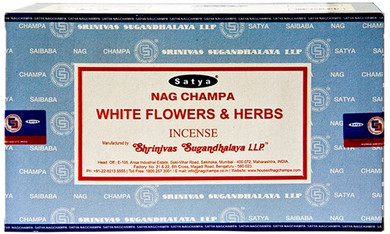 Satya White Flowers & Herbs Incense 15 Gram Packs (12/Box)