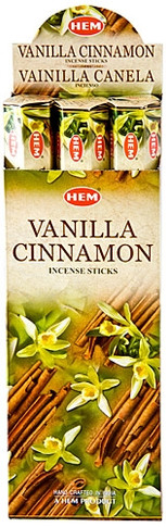 Hem Vanilla-Cinnamon Incense 20 Stick Packs (6/Box)