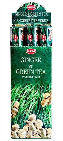 Hem Ginger-Green Tea Incense 20 Stick Packs (6/Box)